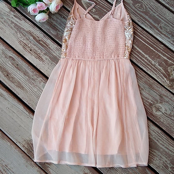 🔥 Price Firm🔥 Hollister Heavenly Sheer Sequin Icy Pink Cami Mini - Picture 7 of 12